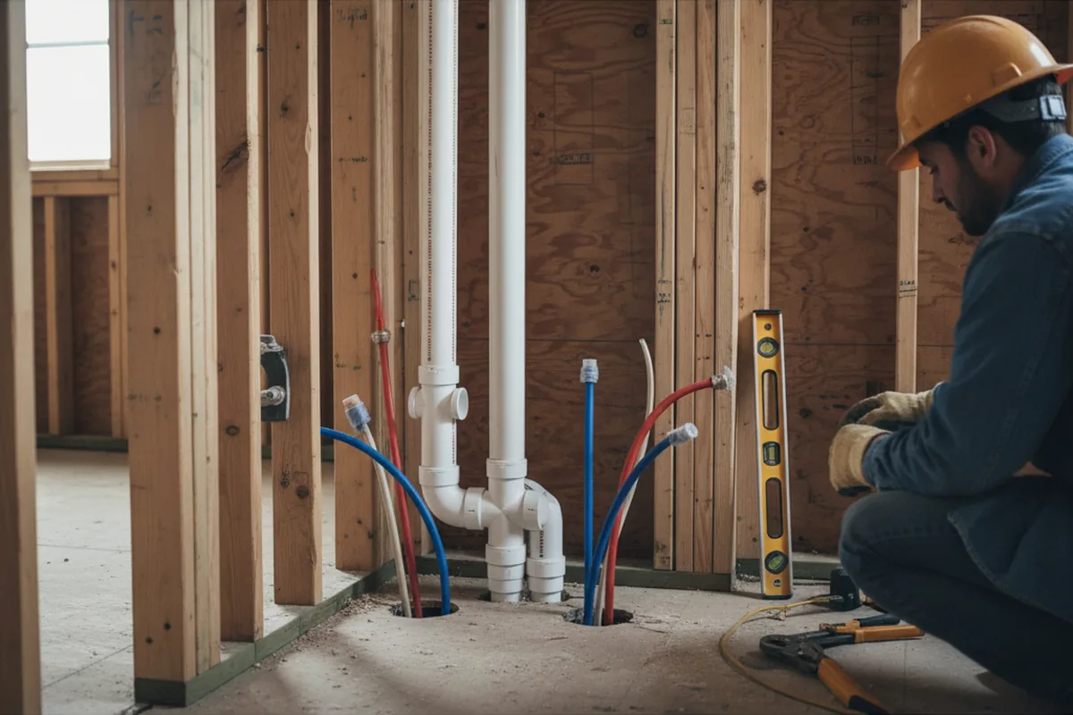 Drain and supply rough-in during Drain Cleaning in Springfield